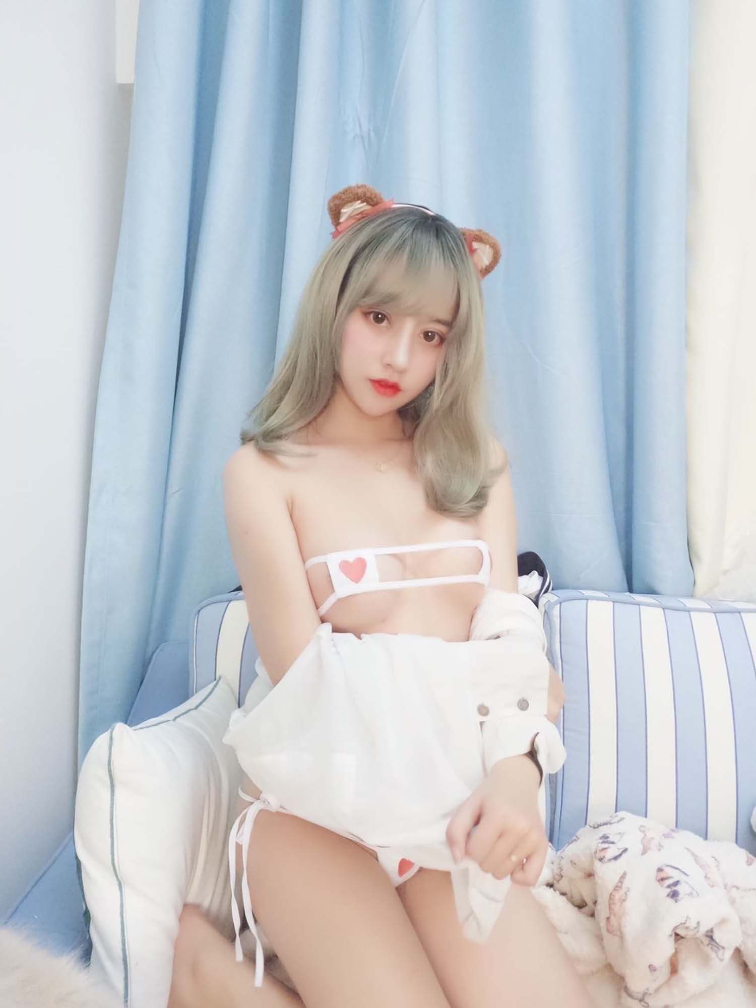 过期米线线喵 24米线 - 兽耳 白色 [18P 2M]