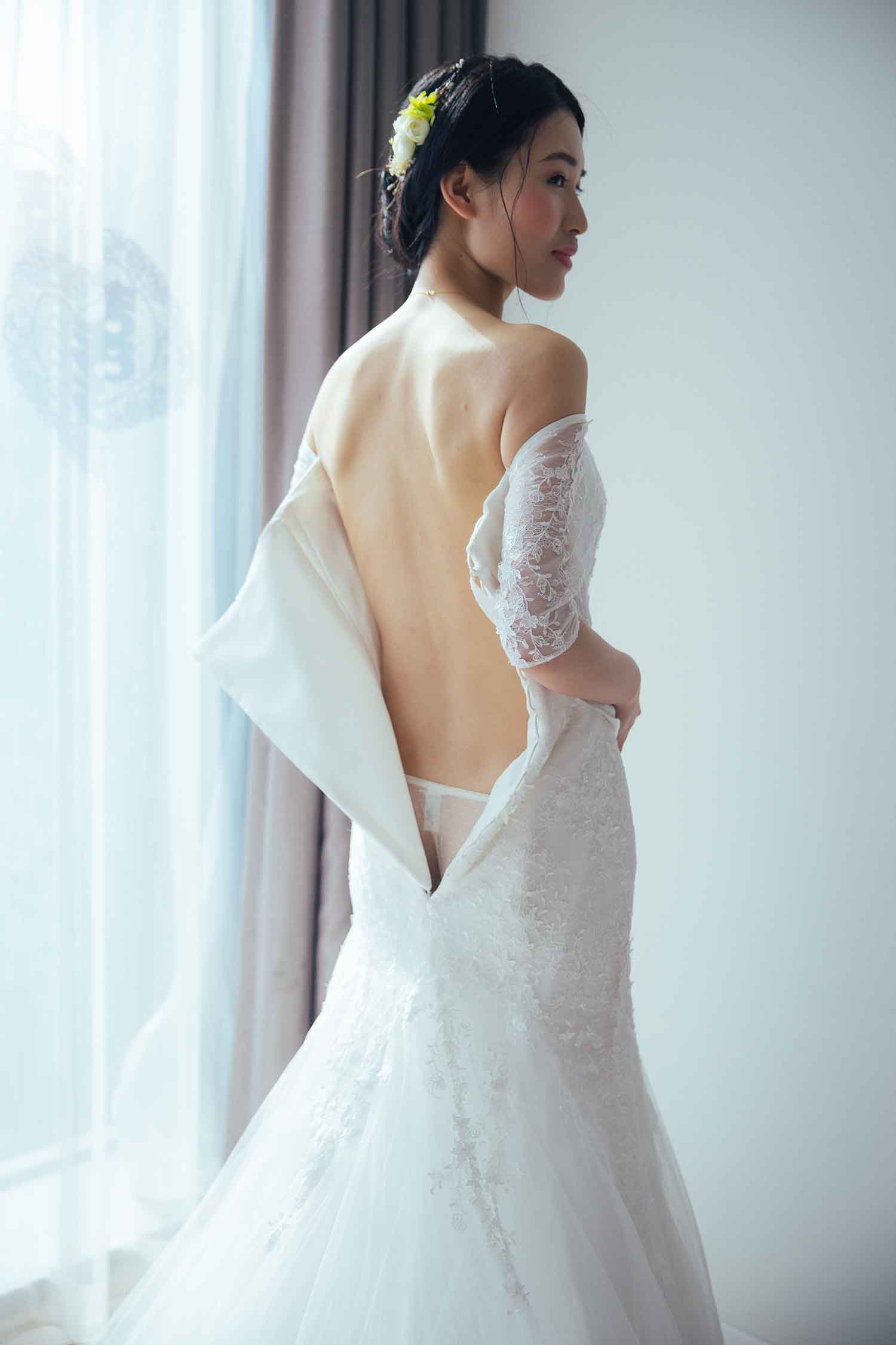 [素人新娘] 穿着真空透视内裤的高个子新娘婚礼现场实拍写真 H238