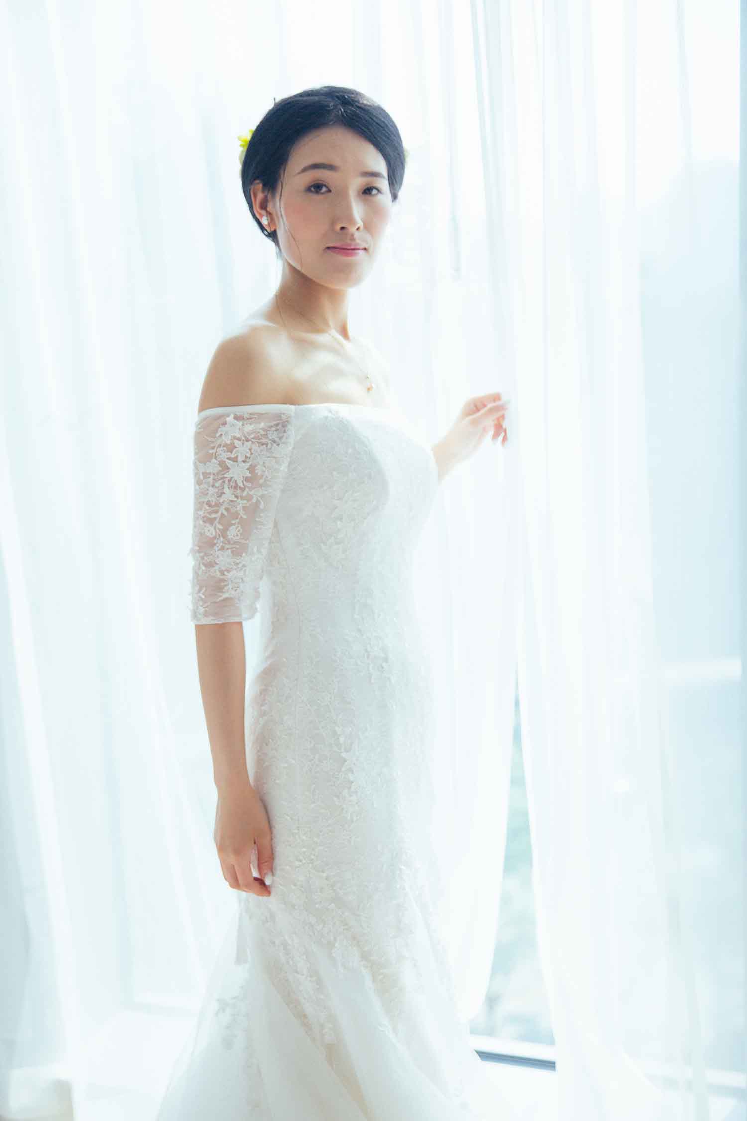 [素人新娘] 穿着真空透视内裤的高个子新娘婚礼现场实拍写真 H238