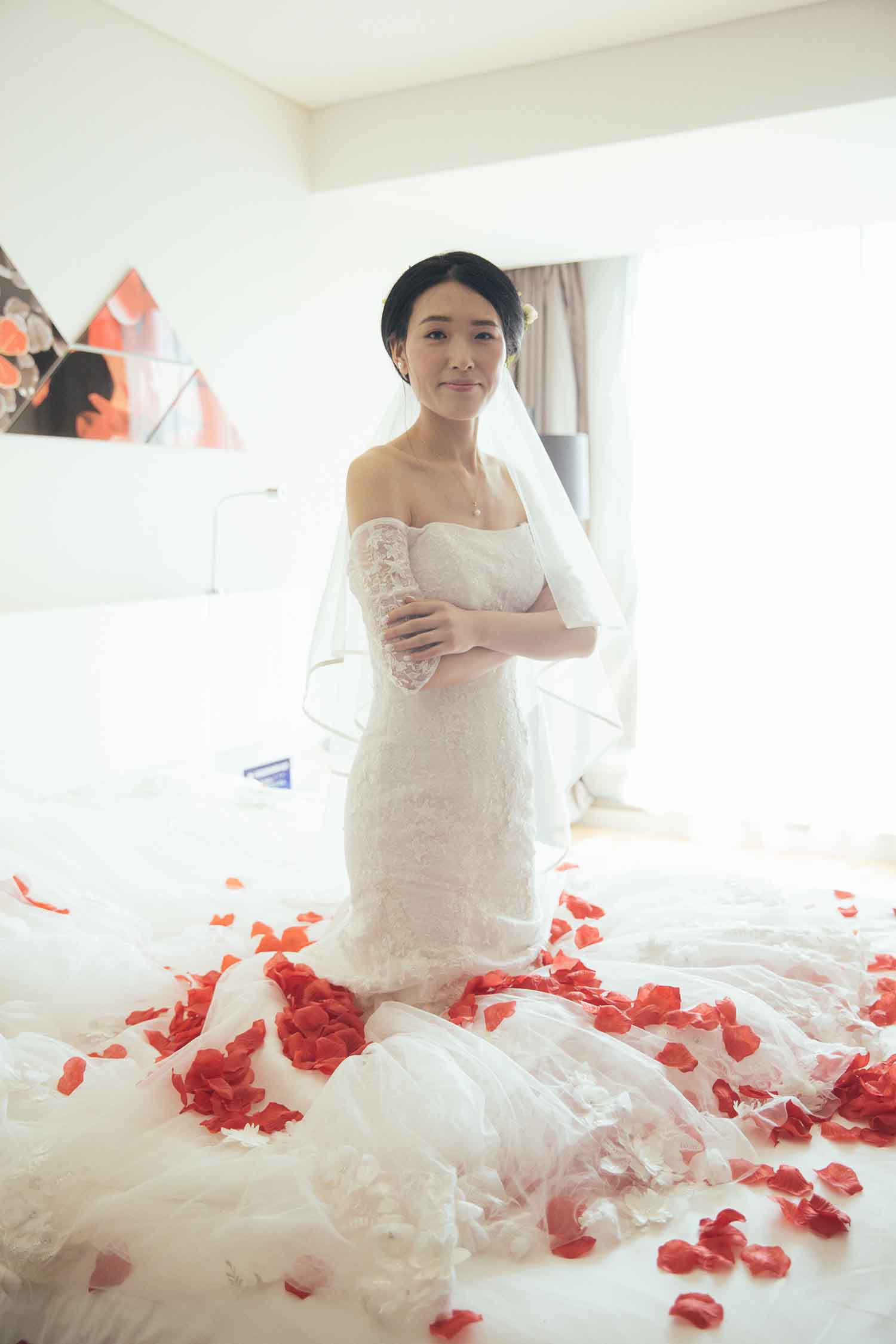 [素人新娘] 穿着真空透视内裤的高个子新娘婚礼现场实拍写真 H238