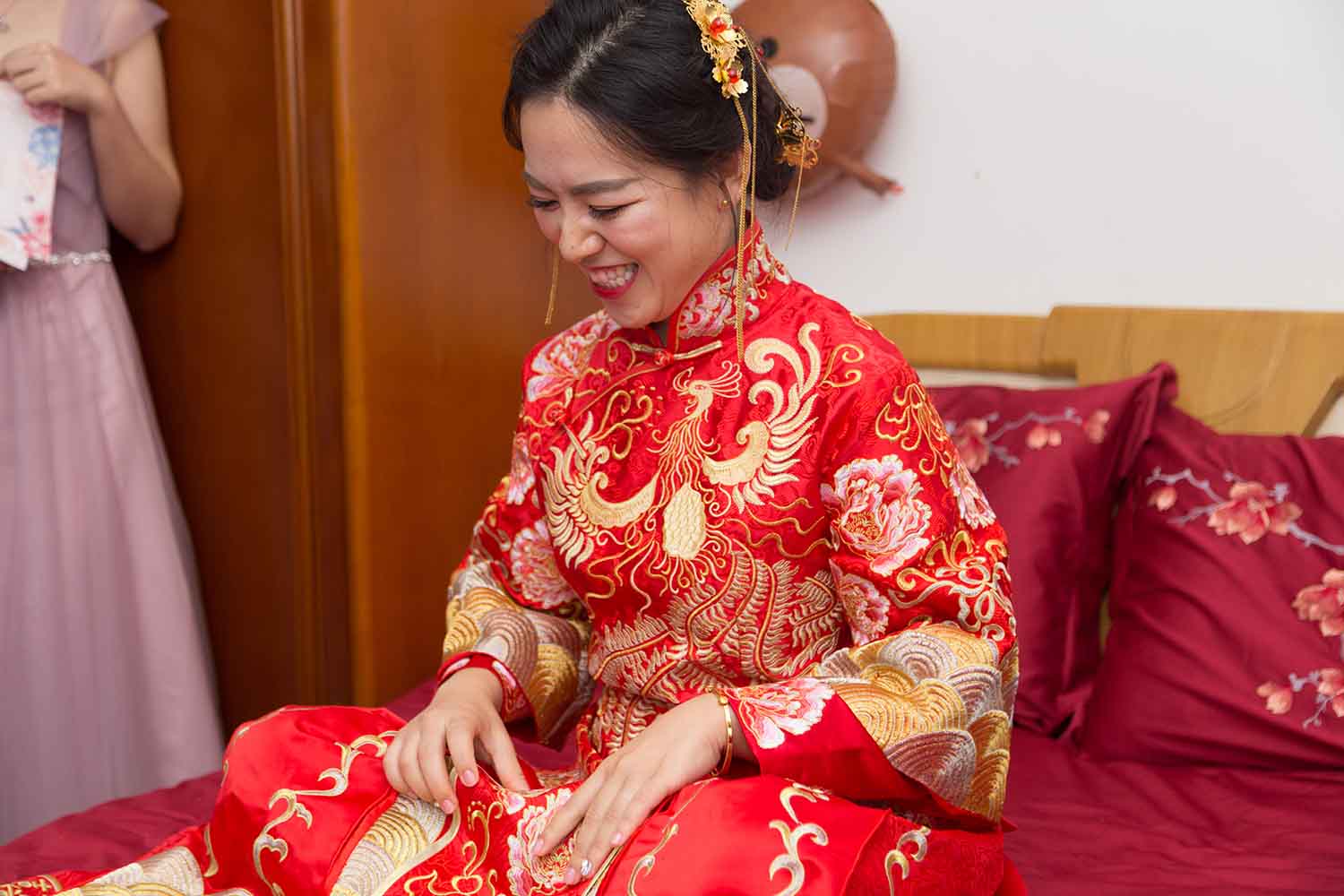 [素人新娘] 笑容灿烂的大眼睛新娘婚礼现场实拍写真 H250