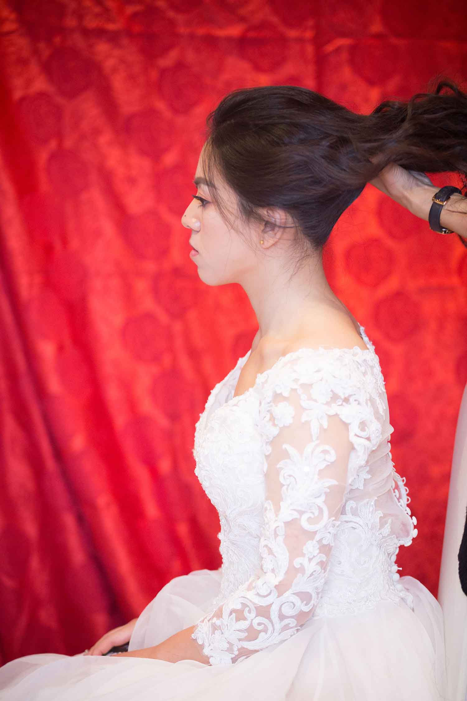 [素人新娘] 笑容灿烂的大眼睛新娘婚礼现场实拍写真 H250