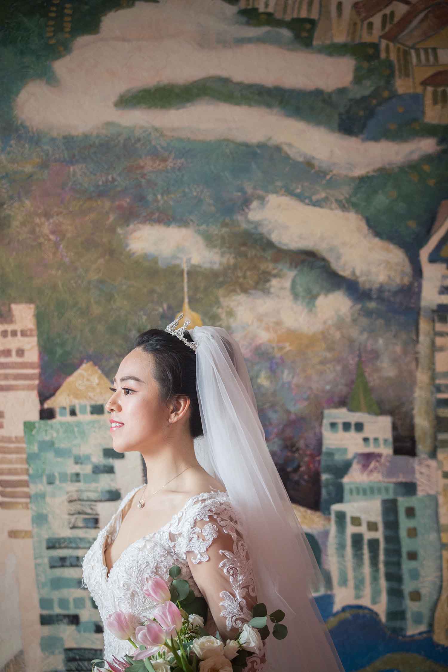 [素人新娘] 笑容灿烂的大眼睛新娘婚礼现场实拍写真 H250