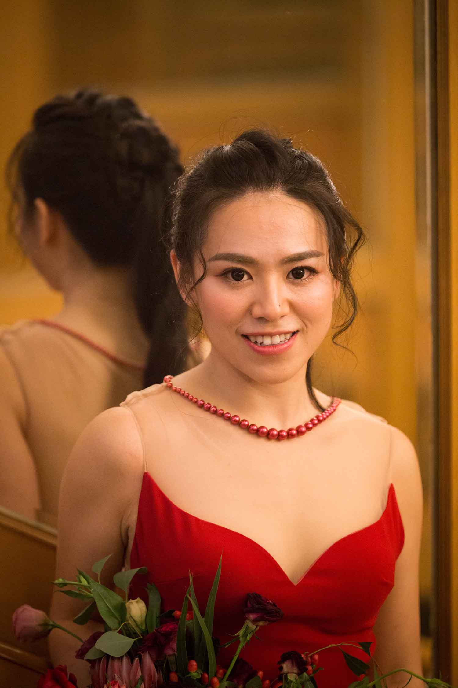 [素人新娘] 笑容灿烂的大眼睛新娘婚礼现场实拍写真 H250