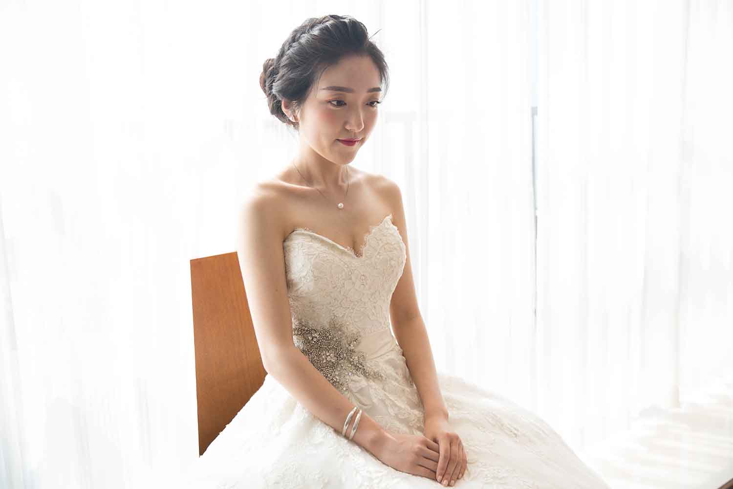 [素人新娘] 甜美可爱的鹅蛋脸美女新娘的婚礼现场实拍写真 H207