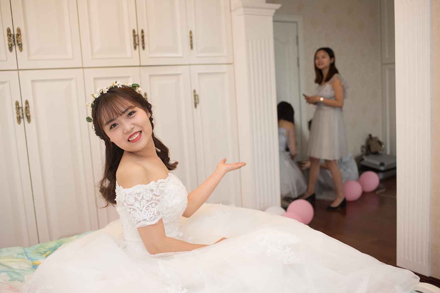 [素人新娘] 笑起来很甜的可爱型新娘婚礼现场实拍写真 H403