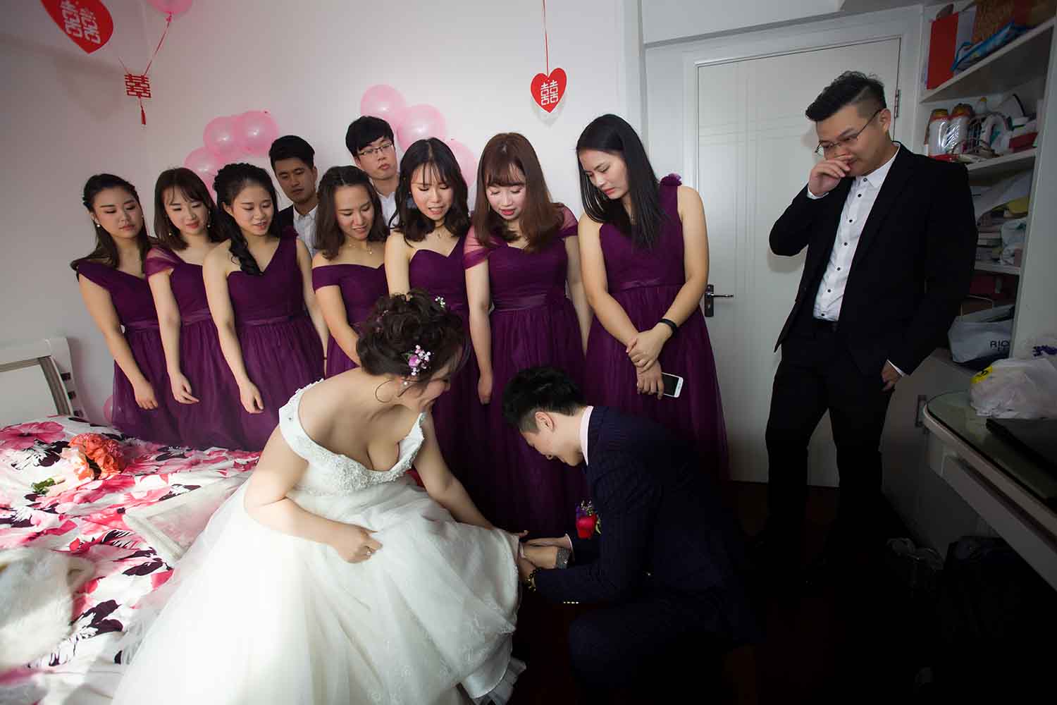 [素人新娘] 婚纱礼服貌似有点不合身的新娘婚礼现场实拍写真 H353